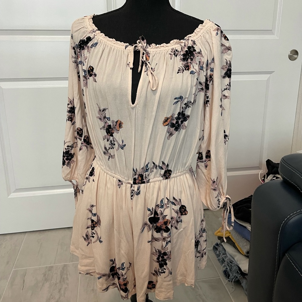 Free People Floral Off the Shoulder Romper